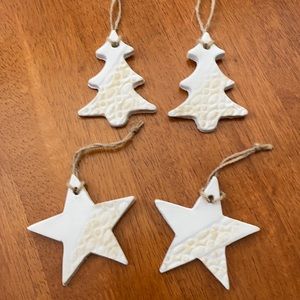 Set of 4 clay Christmas ornaments